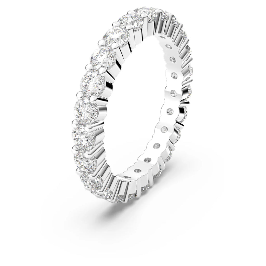 Swarovski Vittore XL ring, Round cut, White, Rhodium plated Swarovski Vittore XL ring, Round cut, White, Rhodium plated