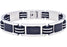 mens stainless steel bracelet carbon fiber and silicone details. 8.5 inches long .5 inches in width.