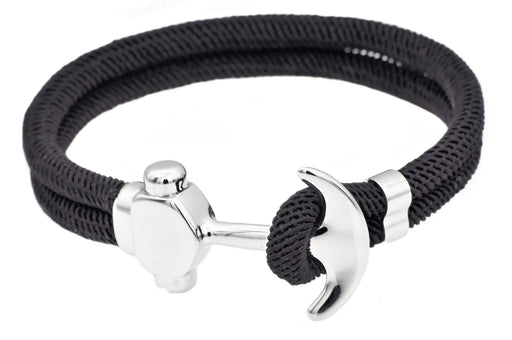Blackjack Jewelry Blackjack Men's Bracelet Twisted Cotton Anchor BJB225BK - Time After Time Watches