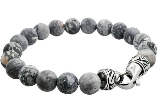 Blackjack Jewelry Blackjack Men's Bracelet Beaded Genuine Jasper BJB244BJ - Time After Time Watches