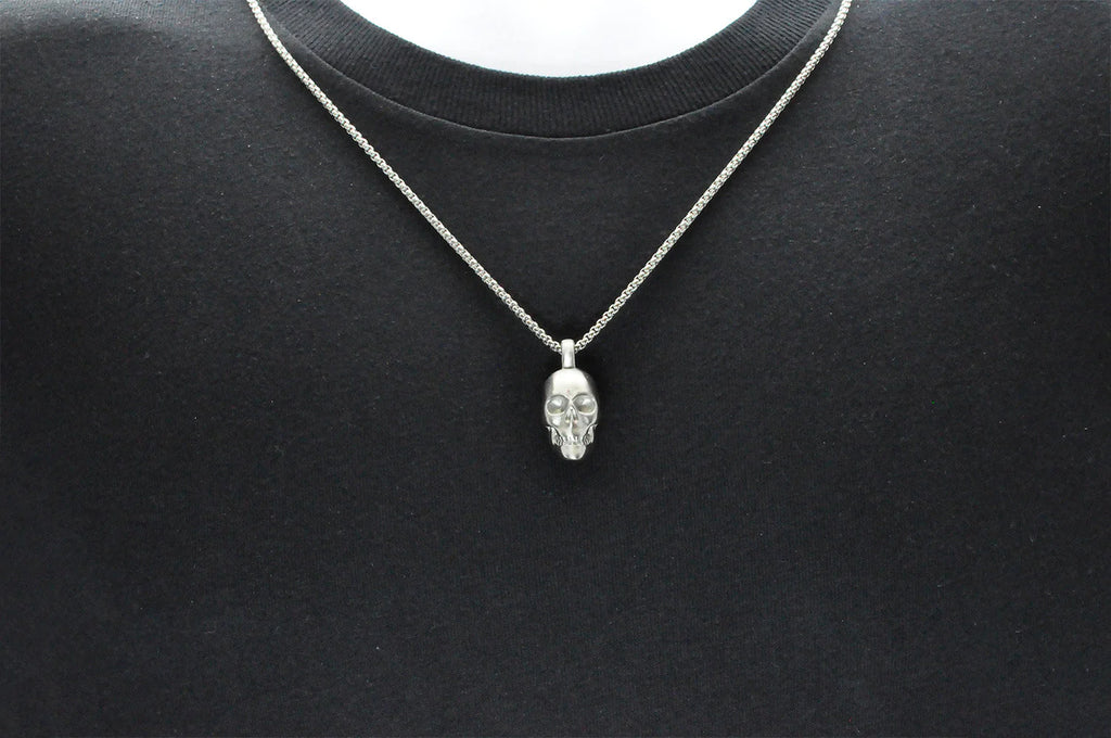 Blackjack Men's Skull Pendant Necklace SS BJP196W — Time After Time