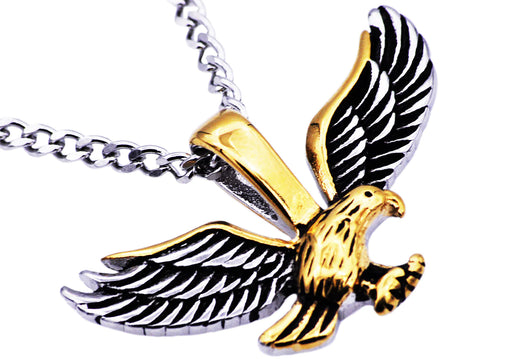 Blackjack Jewelry Blackjack Men's Eagle Pendant Necklace Gold & SS BJP51 - Time After Time Watches