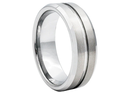 Blackjack Jewelry Blackjack Men's Polished & Satin Finish Tungsten Ring BJRT11W - Time After Time Watches