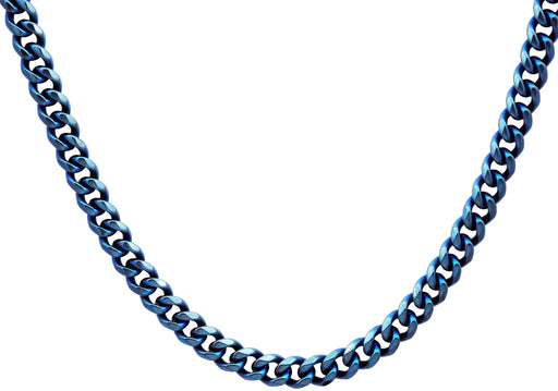 Blackjack Jewelry Blackjack Men's Blue Plated SS Curb Link Chain BJS10NBL7M - Time After Time Watches