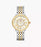 michele ladies two tone serein diamond dial 18k gold plated, swiss movement sapphire crystal