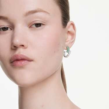 SWAROVSKI METRIX HOOP EARRINGS GREEN