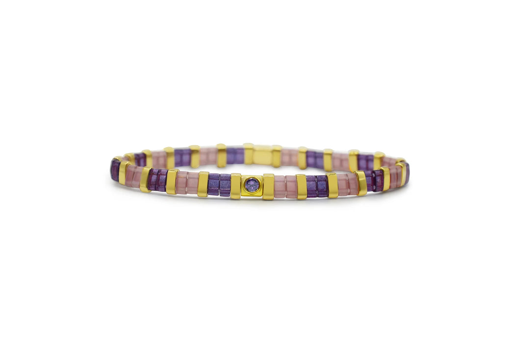 Skylar Paige Skylar Paige - Amethyst / February - So Colorful Tila Bracelet - Time After Time Watches