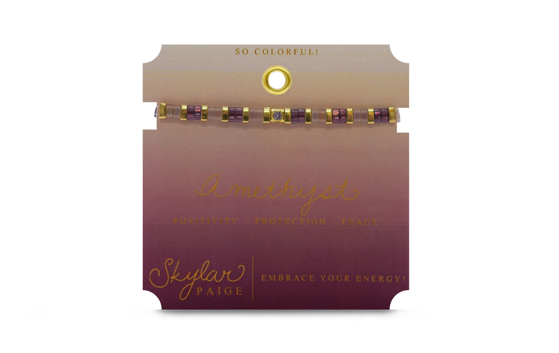Skylar Paige Skylar Paige - Amethyst / February - So Colorful Tila Bracelet - Time After Time Watches