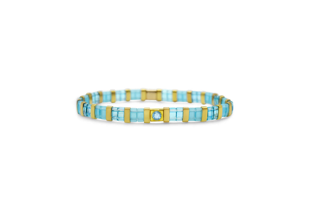 Skylar Paige Skylar Paige - Aquamarine / March - So Colorful Tila Bracelet - Time After Time Watches