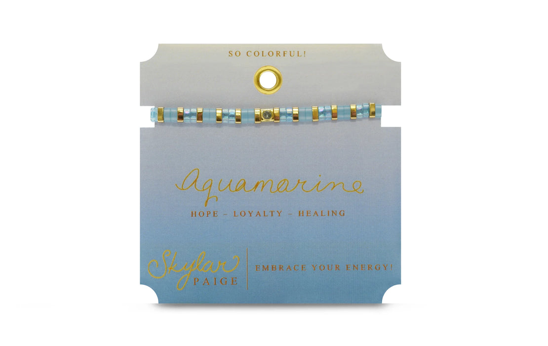 Skylar Paige Skylar Paige - Aquamarine / March - So Colorful Tila Bracelet - Time After Time Watches