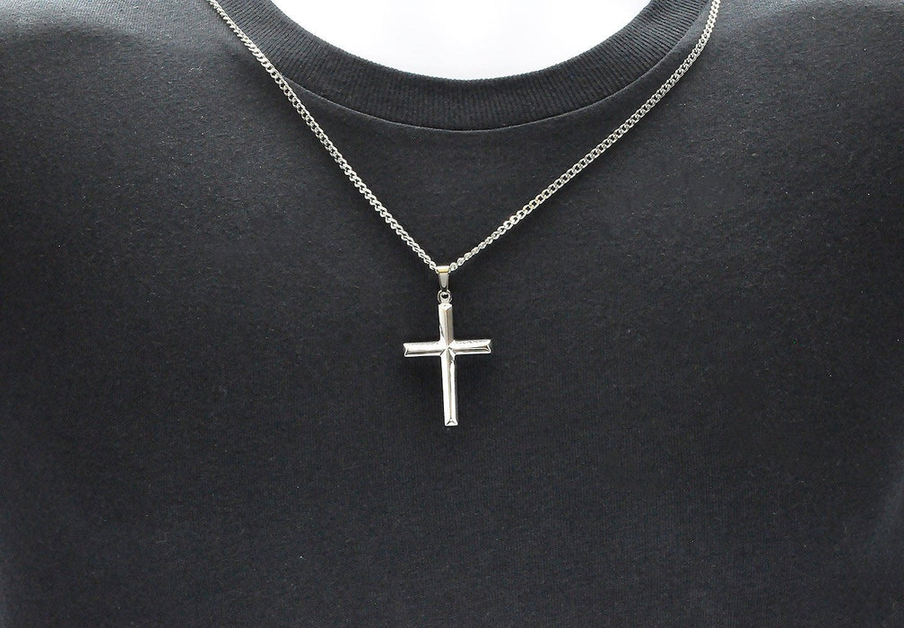 Blackjack Jewelry Blackjack Men's Cross Necklace SS BJP165W - Time After Time Watches