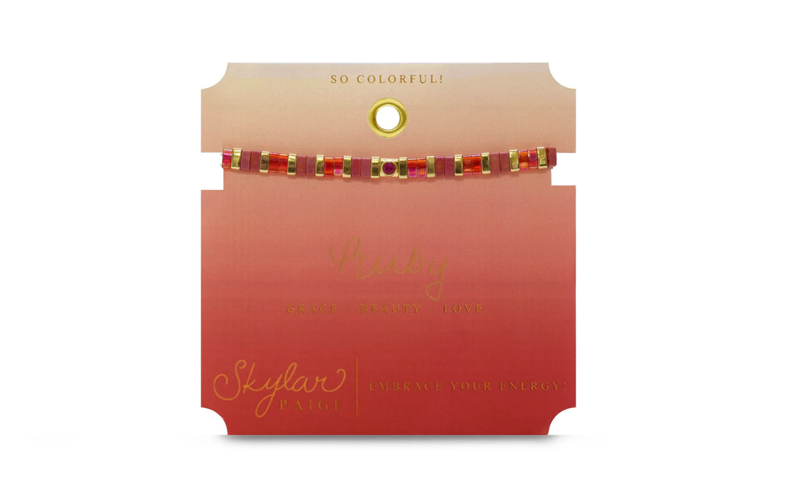 Skylar Paige Skylar Paige - Ruby / July - So Colorful Tila Bracelet - Time After Time Watches
