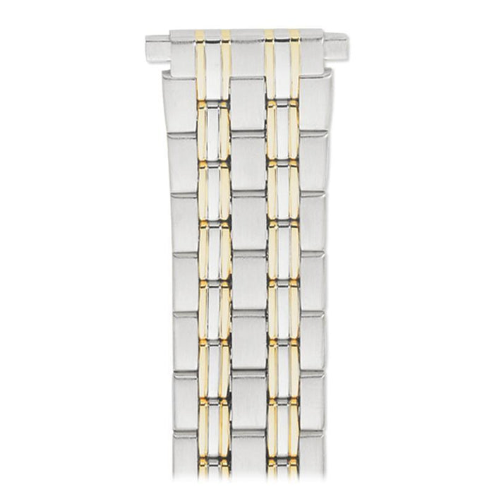 Speidel Men's 18-22MM Wrapped Link Straight Adjustable End Band with Removable Links for Sizing in Silver, Gold and Dual Tone - Time After Time Watches