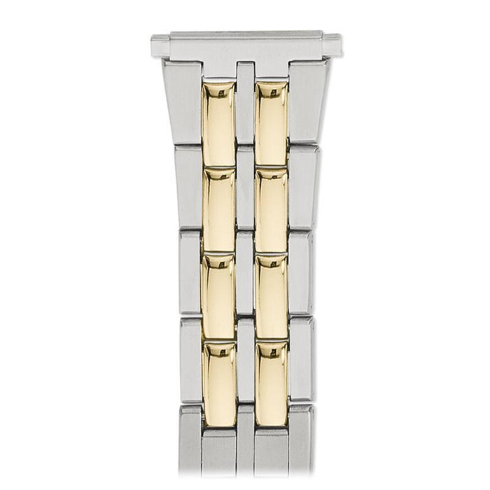 Speidel Men's 18-22MM Wrapped Link Straight Adjustable End with Removable Links for Sizing in Silver, Gold and Dual Tone - Time After Time Watches