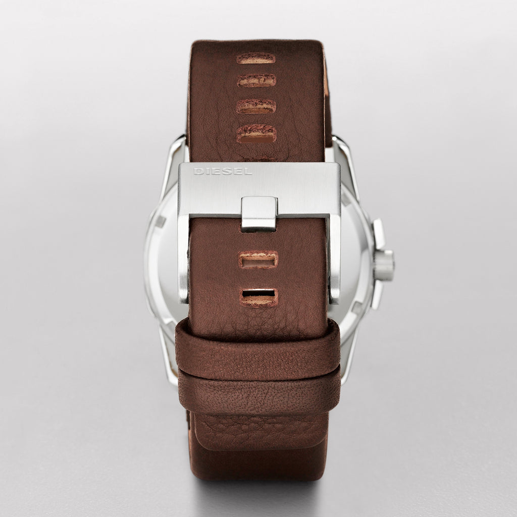 After Time Case Brown — Silver Chief Time Strap Master Dial Dark Black