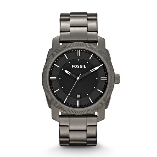 Fossil Fossil Machine Black Dial White Indexes Gunmetal Bracelet FS4774 - Time After Time Watches