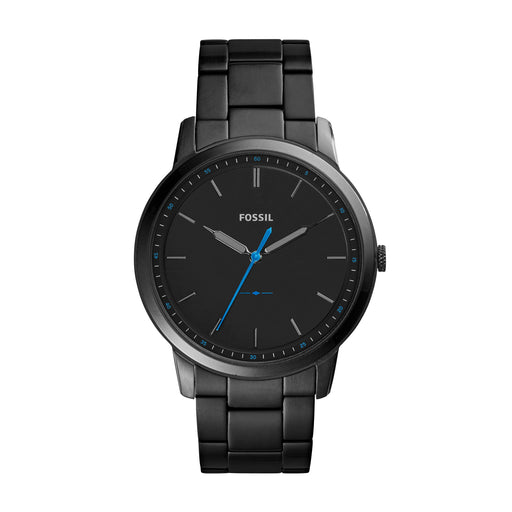 Fossil Fossil Minimalist Black Dial Blue Accent Black Bracelet FS5308 - Time After Time Watches