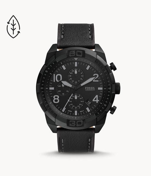 Fossil Bronson Chronograph Black Eco Leather Watch - Time After Time Watches