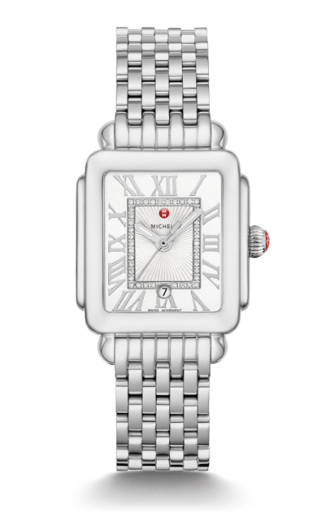 Michele Michele Deco Madison Mid Stainless Steel Diamond Dial Watch - Time After Time Watches