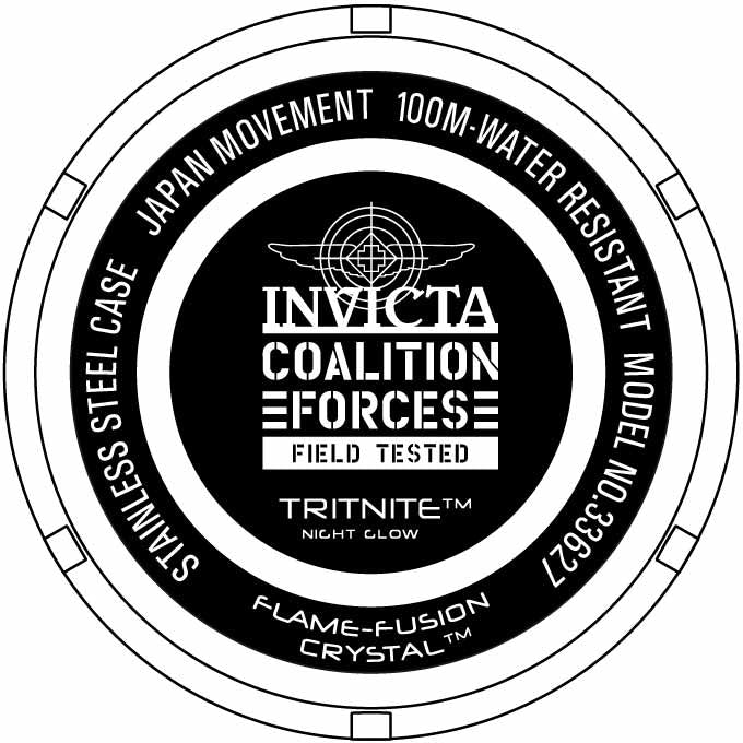 Invicta Men's Coalition Chrono Black Dial Canvas Strap - 33627