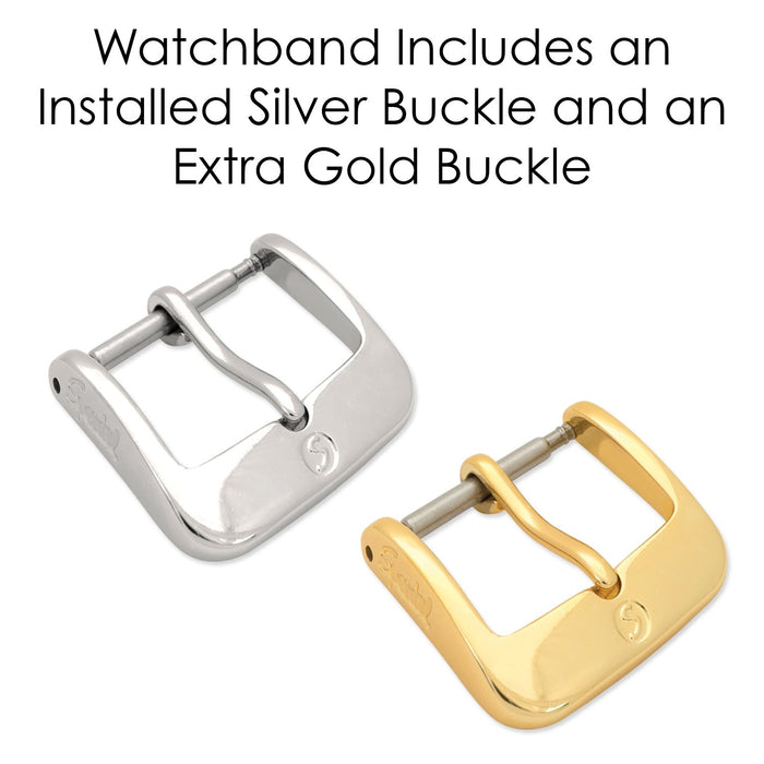 Speidel Ladies' Calfskin Leather Band in Black, Brown, White, Red and Navy - Time After Time Watches