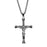 Stainless Steel Crucifix Pendant with Round Wheat Chain