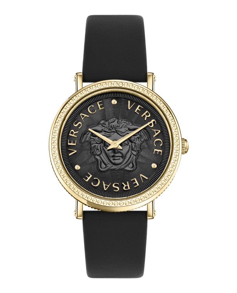 Versace Versace V-Dollar Black Leather Ladies Watch - Time After Time Watches