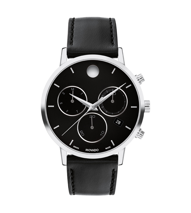 Movado Museum Classic Black Leather 0607778