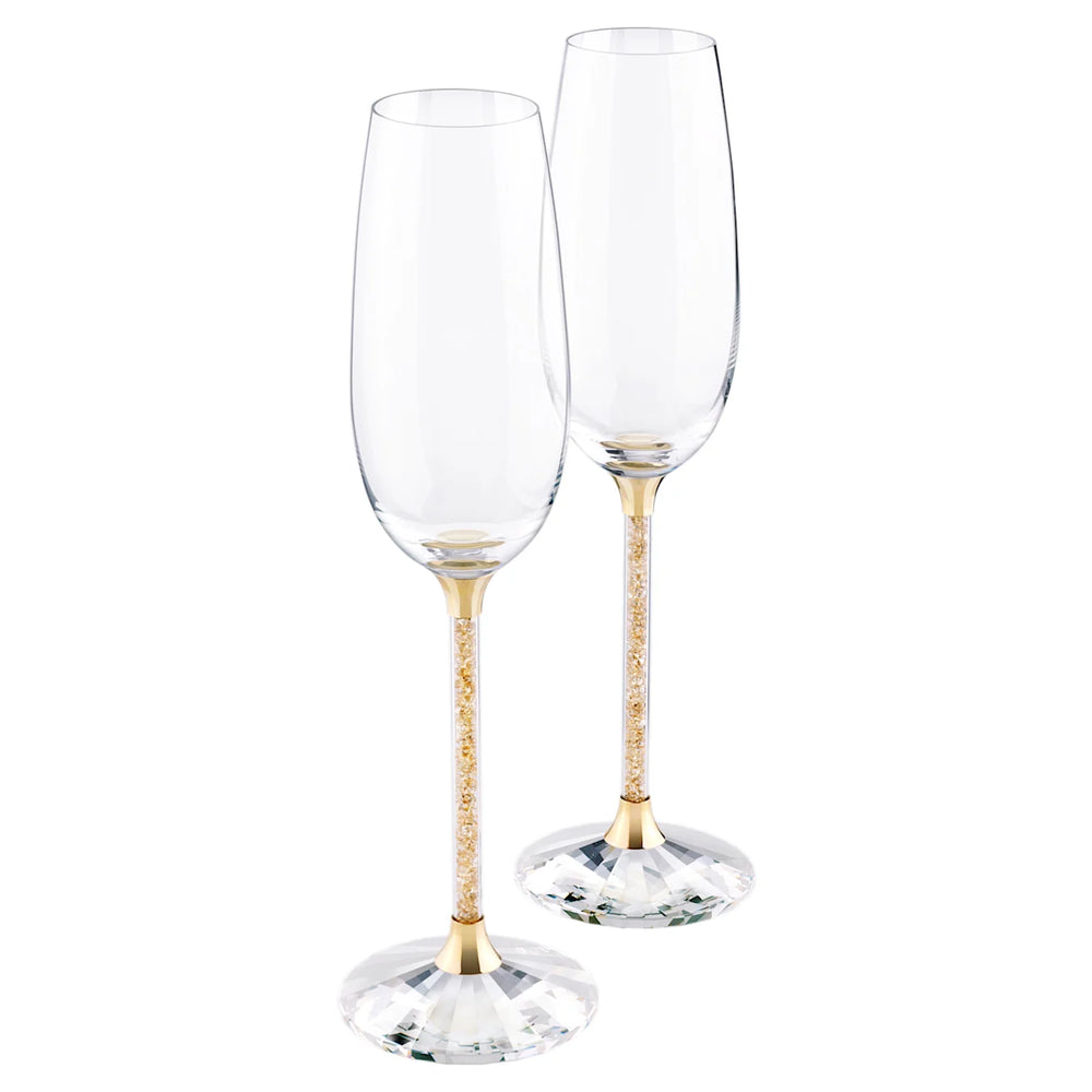 Swarovski Crystalline Toasting Flutes , Gold Tone (Set of 2)