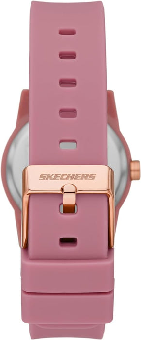 Skechers women's rose-pink rosencrans mini style 30mm dial, 16mm band, analog water resistant. 