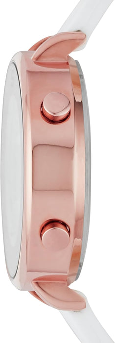 skechers womens silicone digital watch. white and rose toned and water resistant. 
