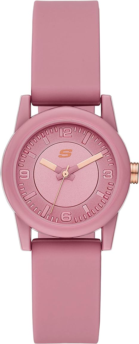 Skechers women's rose-pink rosencrans mini style 30mm dial, 16mm band, analog water resistant. 