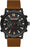 mens skechers brown leather strap black dial analog and digital sports watch.
