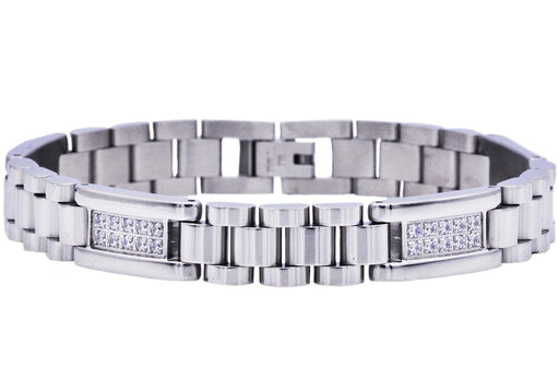 Time After Time Blackjack Men's Bracelet SS & CZ BJB194W - Time After Time Watches