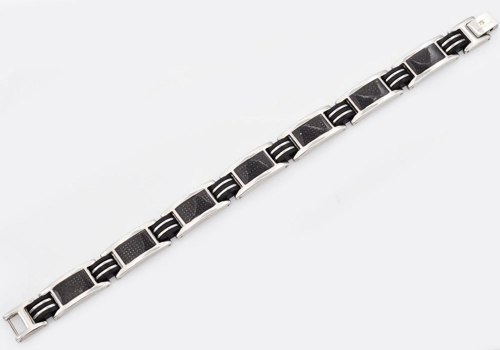 Blackjack Jewelry Blackjack Men's Bracelet Black Silicone & Carbon Fiber BJB199W - Time After Time Watches