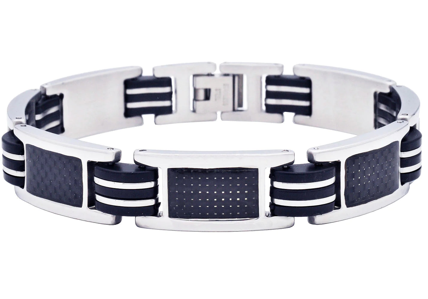 Blackjack Jewelry Blackjack Men's Bracelet Black Silicone & Carbon Fiber BJB199W - Time After Time Watches