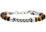 bracelet genuine tigers eye and stainless steel, fully adjustable, 8.5 inches in length .3 inches in width