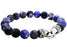 mens beaded blackjack jewelry sodalite bracelet. 8.5 inches in length and 10 mm in width. 