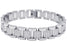 mens blackjack bracelet stainless steel and clear cubic zirconia. 8.5 inches in length, 12mm in width. 