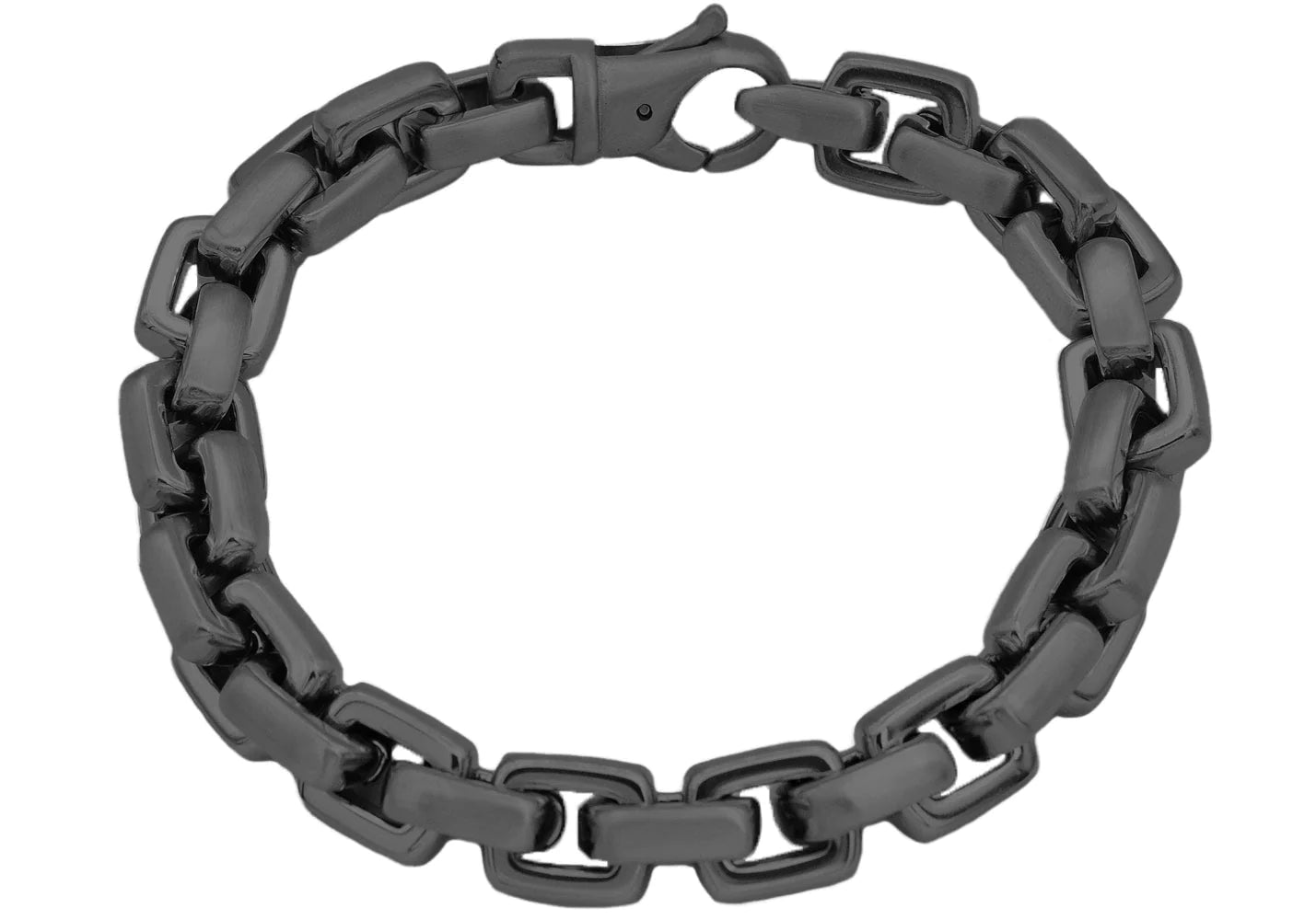 blackjack men's stainless steel black-colored bracelet. 8.5 inches in length and .4 inches in width 