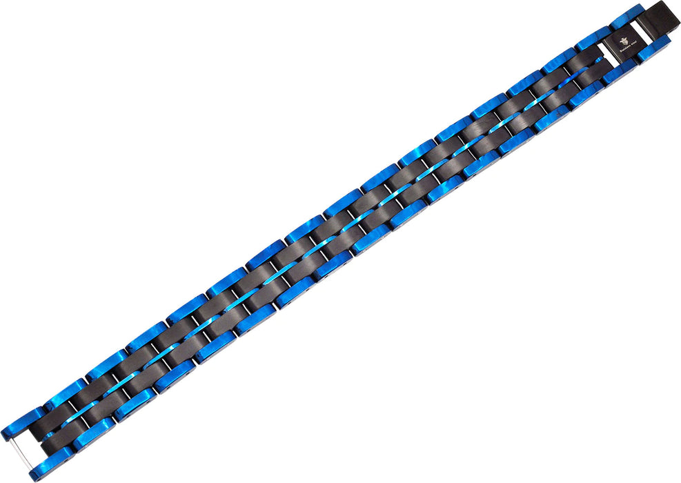 Blackjack Jewelry Blackjack Men's Bracelet Blue & Black-Toned SS BJB277BL - Time After Time Watches