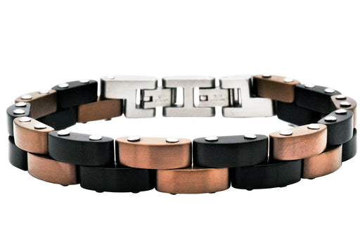 Blackjack Jewelry Two Tone Black and Chocolate SS Bracelet - Time After Time Watches