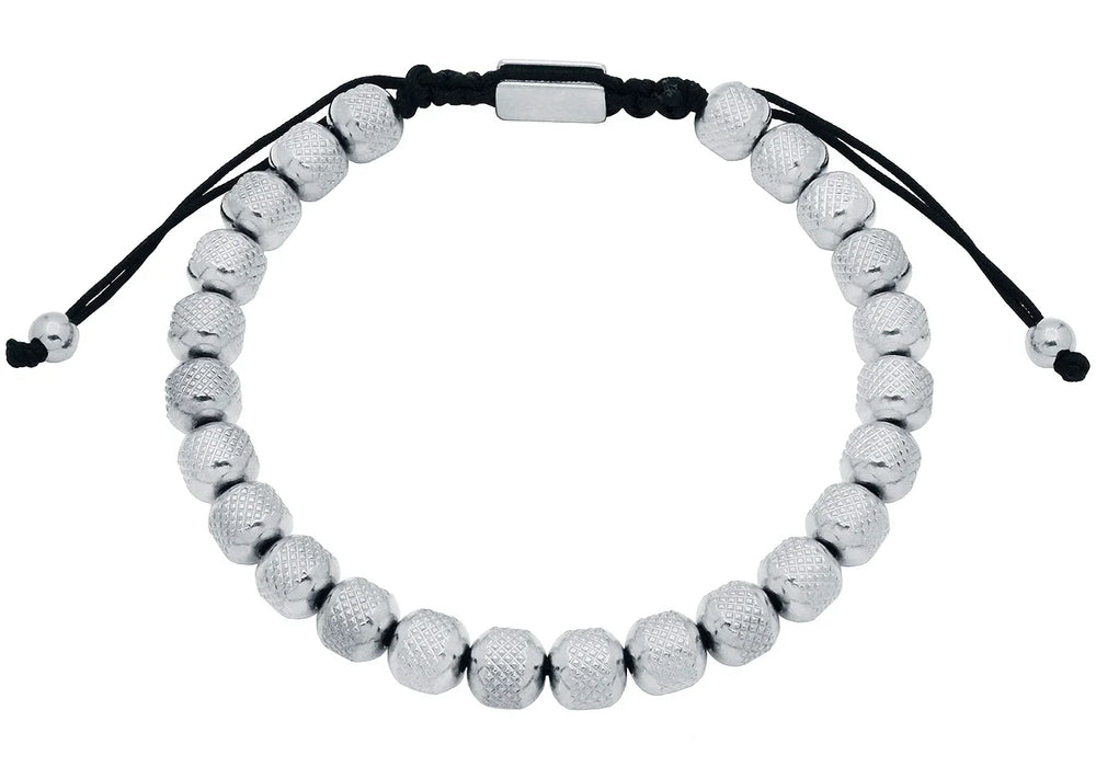 7mm Stainless Steel Bead Drawstring Bracelet