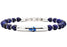 6mm Genuine Lapis Lazuli Bead Stainless Steel Bracelet
