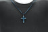 Blackjack Jewelry Blackjack Men's Blue-Toned Franco Inlay Cross SS BJP177BL - Time After Time Watches