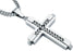 Stainless Steel Cross Pendant Necklace With Franco Link Chain Inlay