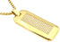 Blackjack Men's Gold-Toned SS Dog Tag Necklace CZ BJP188G