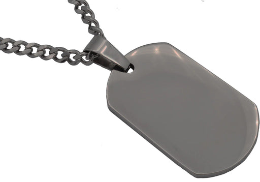 Blackjack Jewelry Blackjack Men's Black SS Dog Tag Necklace BJP195B - Time After Time Watches