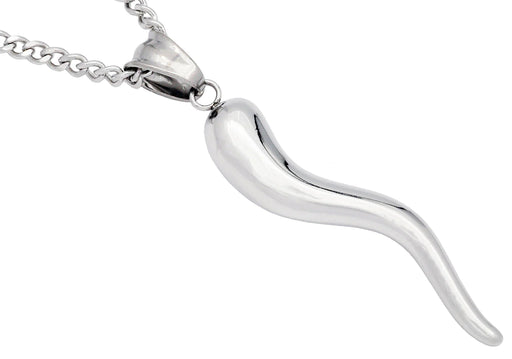 Blackjack Men's SS Italian Horn Necklace BJP68