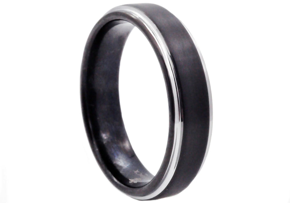 Blackjack Men's Black-Plated Tungsten Ring BJRT02B